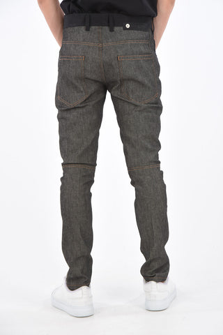 Skinny Fit Jeans with Eco Suede Details 16cm