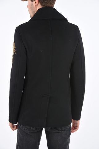 virgin wool and cashmere double breasted peacot
