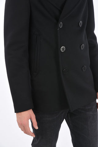 virgin wool and cashmere double breasted peacot