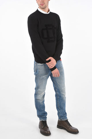 Maxi Embroidered Logo Crew-Neck Sweater