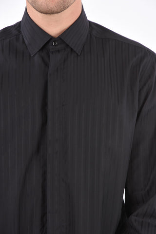 CC COLLECTION Camicia a Righe con Chiusura a Scomparsa