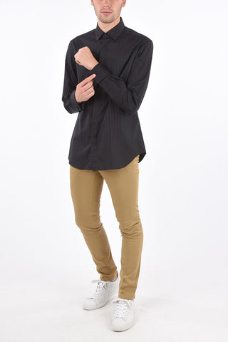 CC COLLECTION Camicia a Righe con Chiusura a Scomparsa