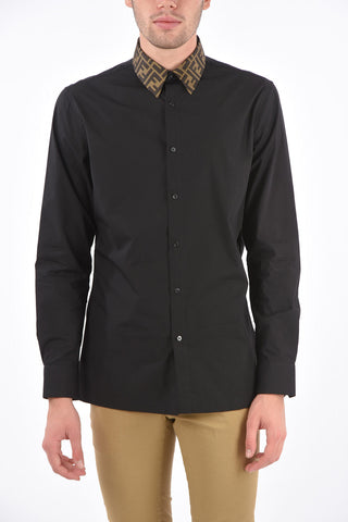 Camicia con Colletto in Seta Monogram