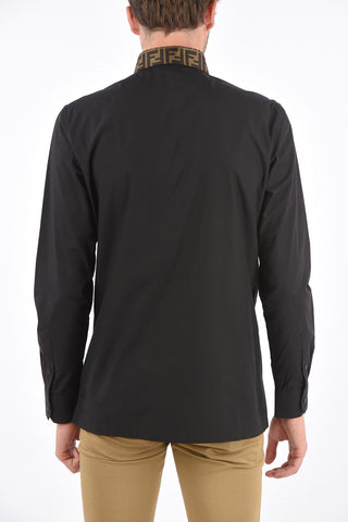Camicia con Colletto in Seta Monogram