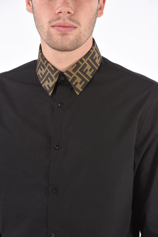 Camicia con Colletto in Seta Monogram