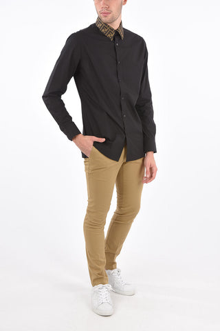 Camicia con Colletto in Seta Monogram