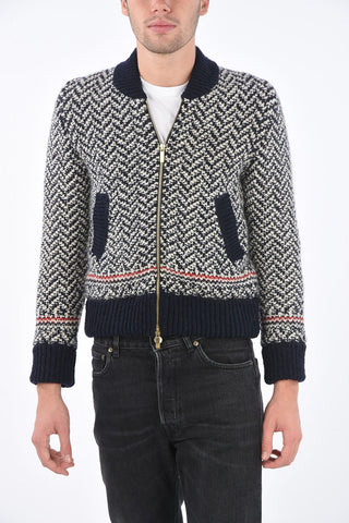 knit full zip bomber