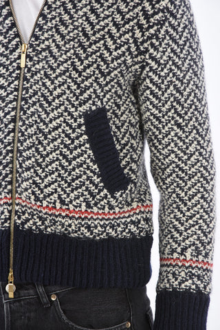 knit full zip bomber