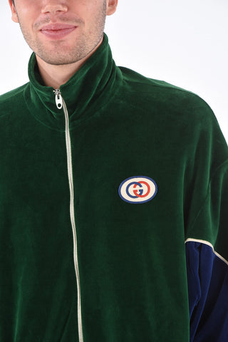 chenille half zip mock-neck sweatshirt