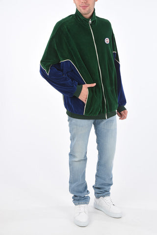 chenille half zip mock-neck sweatshirt