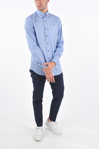 Camicia Button-Down con Logo Ricamato