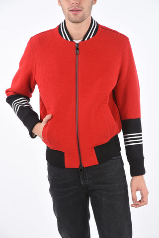 Slim Fit NO NAME LOGO Bomber Jacket