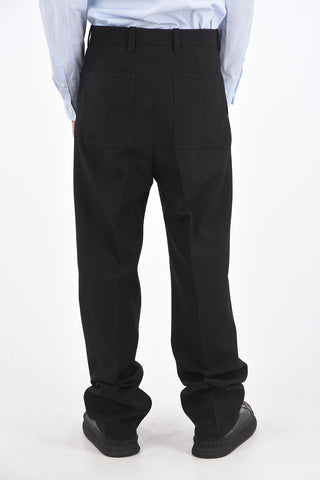 Virgin Wool Patch Pocket No Hem Pants