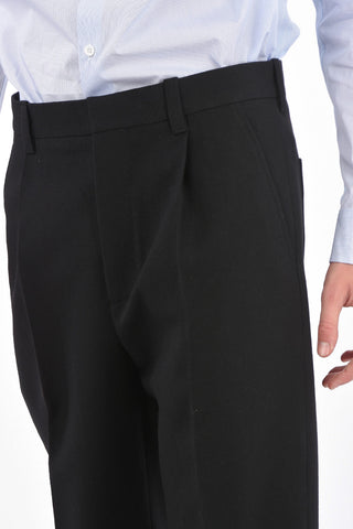 Virgin Wool Patch Pocket No Hem Pants