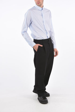 Virgin Wool Patch Pocket No Hem Pants