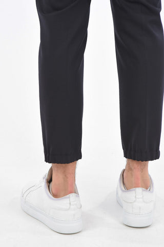 Slim Fit Pants with Ankle Stretchy Band