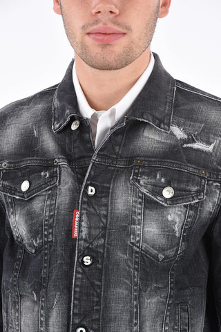 Distressed Denm DAN FIT Washed-Out Jacket