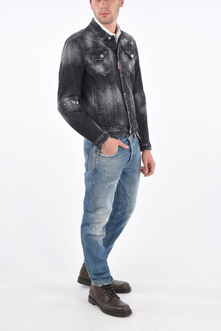 Distressed Denm DAN FIT Washed-Out Jacket