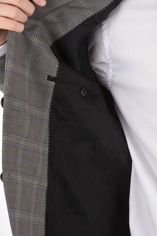 Abito FITTED SLIM District Check con Tasche con Aletta