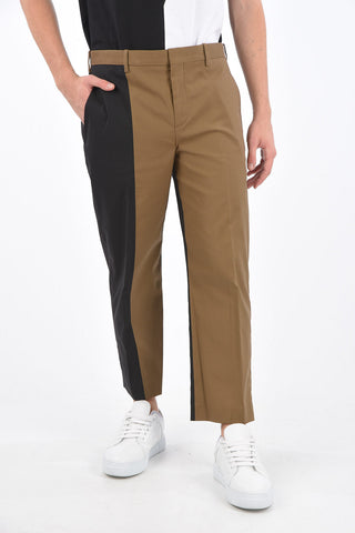 Slim Fit Regular Rise Two Tone Pants