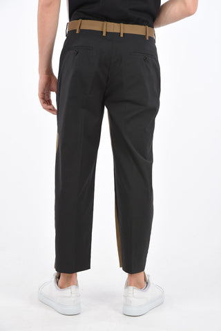 Slim Fit Regular Rise Two Tone Pants