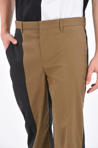 Slim Fit Regular Rise Two Tone Pants