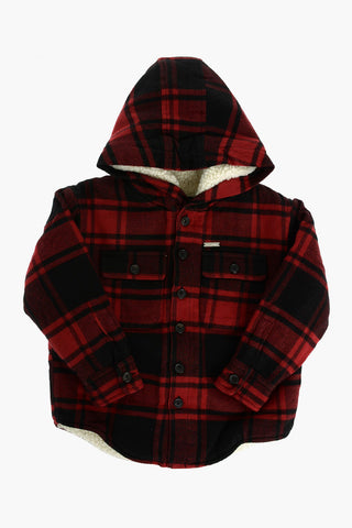 tartan hooded outerwear