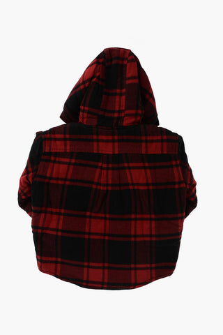 tartan hooded outerwear