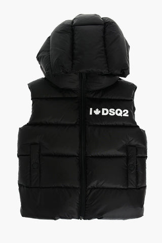 Sleeveless Down Jacket with Hood