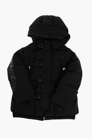 Long-Line Down Jacket with Hood