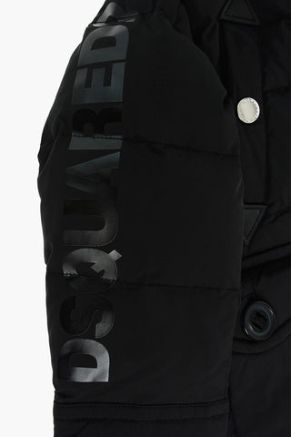 Long-Line Down Jacket with Hood