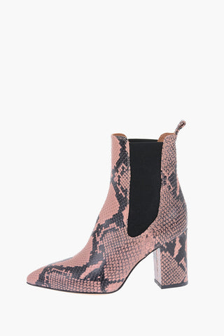 9 cm snake print leather High heel ankle boots