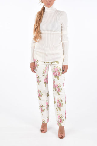 Ribbed Virgin Wool And Silk Skinny Fit Sweater