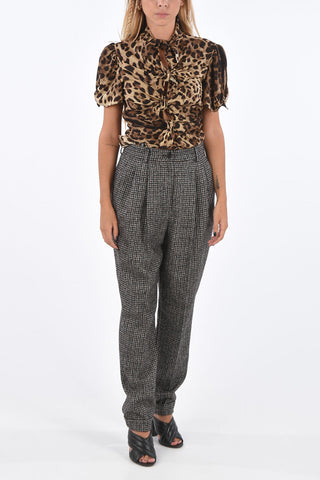 Blend Wool Double Pleated Regular Fit Pants