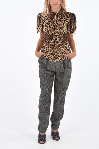 Animal Printed Blouse with Bows