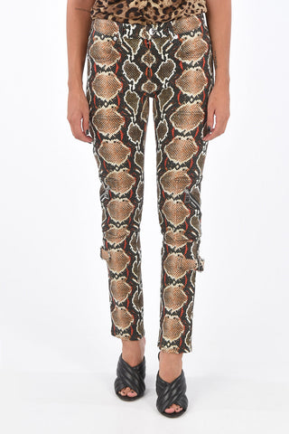 Printed Skinny Fit Cargo Jeans