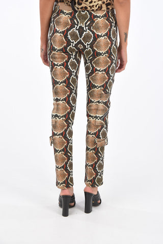 Printed Skinny Fit Cargo Jeans
