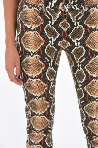 Printed Skinny Fit Cargo Jeans