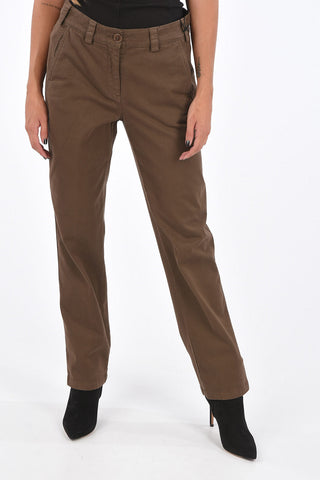 Stretch Cotton Regular Waist Straight Pants