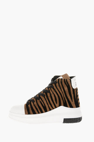Leather Animalier High Sneakers
