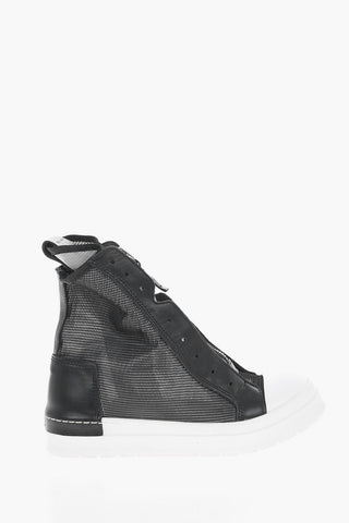 Sneakers Alte in Pelle e Tessuto