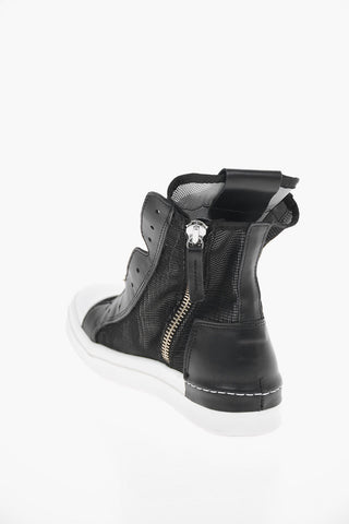 Sneakers Alte in Pelle e Tessuto