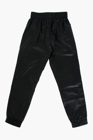 pantalone ecopelle con coulisse in vita