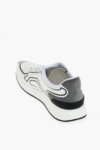 ZZEGNA Fabric and Leather Sneakers