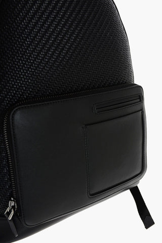 EZ LUXURY Braided Leather Backpack with Zip Closure