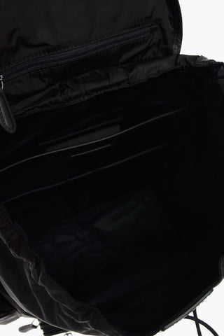 EZ LUXURY Nylon Backpack with Leather Details
