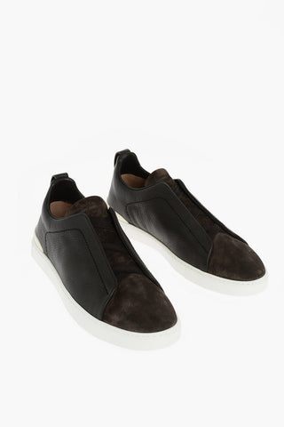 COUTURE XXX Suede and Textured Leather Sneakers