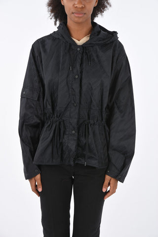 ECONYL Drawstring All-Over Logo Printed Windbreaker