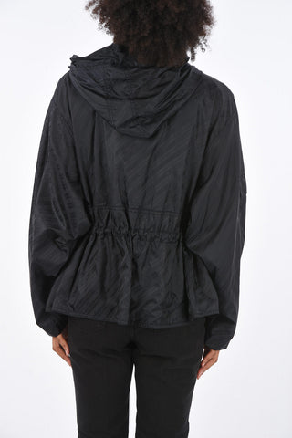 ECONYL Drawstring All-Over Logo Printed Windbreaker