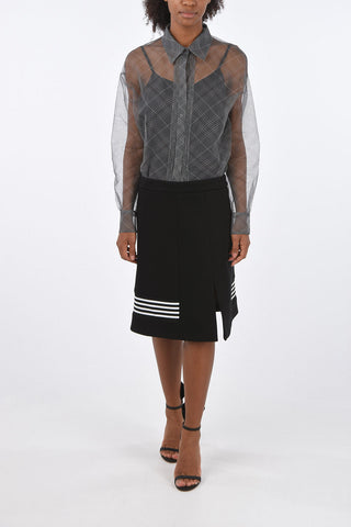 Side contrast Band High Waist Mini-Skirt